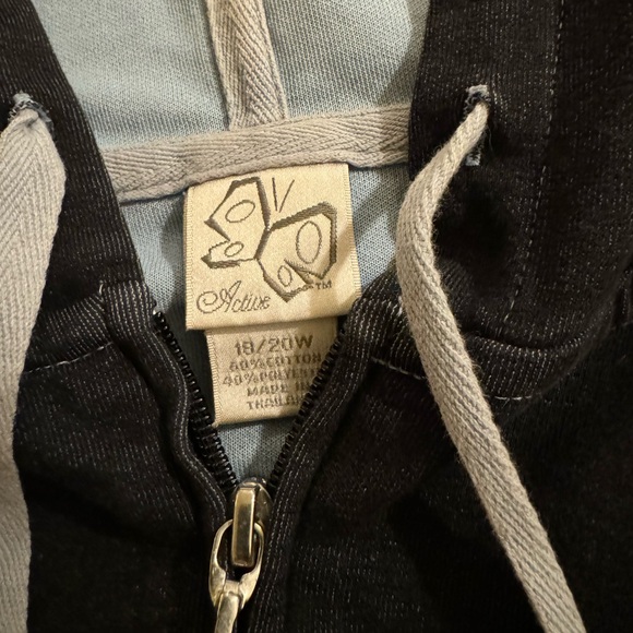 Active Wear Classic Full Zip Fleece Hoodie Navy Blue Waffle Lined Hood - Picture 3 of 3